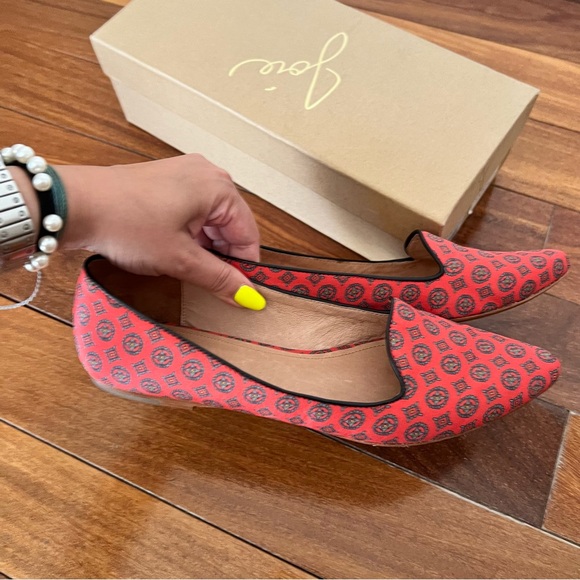 Joie Daydreaming Print Red / Orange Loafers Size 37.5 - Picture 4 of 9